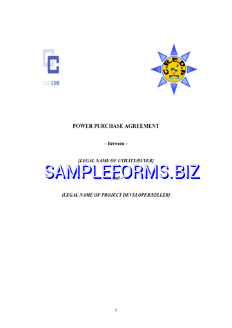 Power Purchase Agreement Template doc pdf free