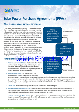 Solar Power Purchase Agreements